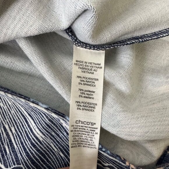 Chico’s Flowing Petals Lightweight Open Front Mermaid Print Jacket Size Small - Picture 14 of 16